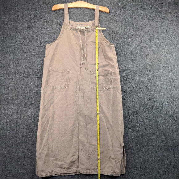Erika Collection Women's Linen Blend Sleeveless Dress Brown Size M Pockets - Picture 10 of 11